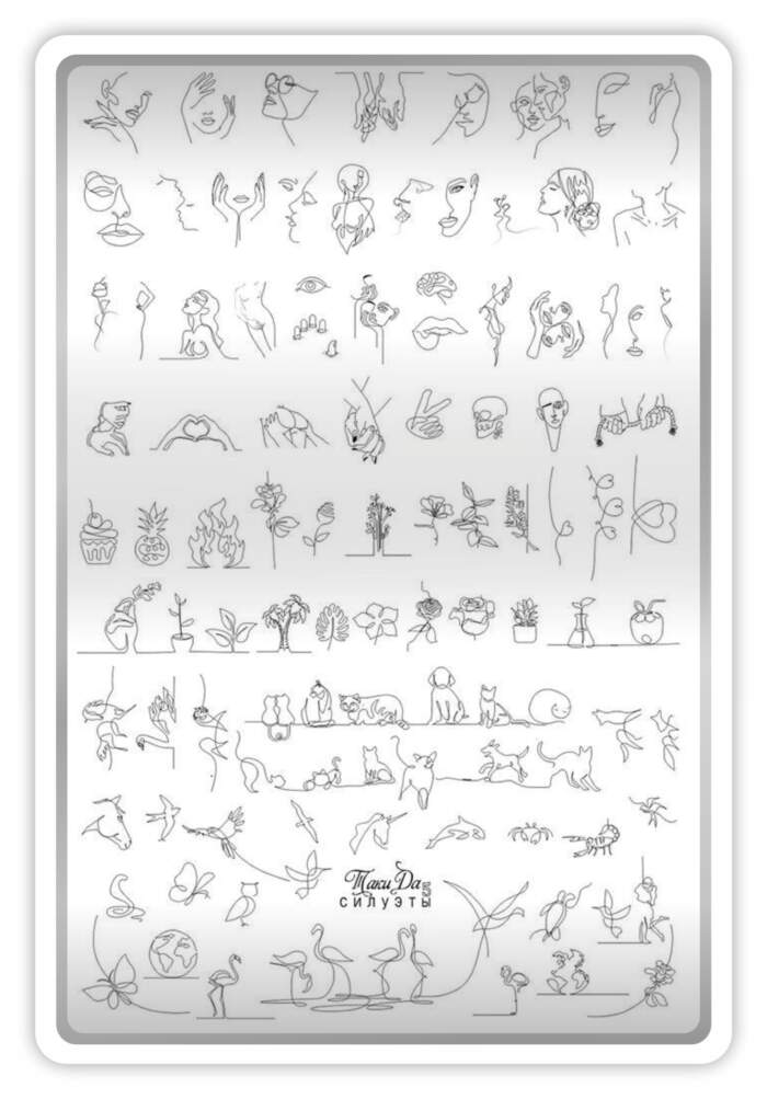Stamping-Schablone Groß Taki Da 05 SILHOUETTE mit Demo-Blatt (mit Design Blatt) – Bild 2